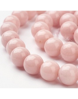 Natural Mashan Jade Round Beads Strands, Dyed, LightSalmon, 8mm, Hole: 1mm; about 51pcs/strand, 15.7"