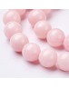 Natural Mashan Jade Round Beads Strands, Dyed, Pink, 8mm, Hole: 1mm; about 51pcs/strand, 15.7"