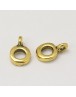 Tibetan Style Hangers, Bail Beads, Antique Golden, Lead Free and Cadmium Free, 6.5mm in diameter, 2mm thick, hole: 2mm