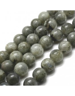 Natural Labradorite Bead Strands, Round, 8mm, Hole: 1mm; about 48pcs/strand, 15''