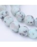 Natural Sesame Jasper Beads Strands, Round, Frosted, 10~10.5mm, Hole: 1.2mm; about 36pcs/strand, 15.5"