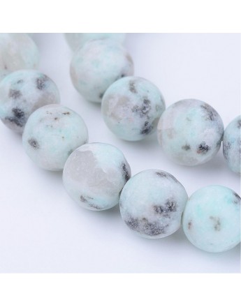 Natural Sesame Jasper Beads Strands, Round, Frosted, 10~10.5mm, Hole: 1.2mm; about 36pcs/strand, 15.5"