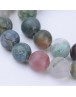 Natural Indian Agate Beads Strands, Frosted, Round, 10~10.5mm, Hole: 1.2mm; about 36pcs/strand, 15.5"