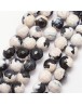 Natural Fire Agate Bead Strands, Round, Faceted, Dyed & Heated, White, 10mm, Hole: 1mm; about 37pcs/strand, 15"