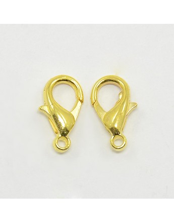 Zinc Alloy Lobster Claw Clasps, Golden, 14x8mm, Hole: 1.8mm