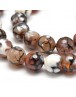 Dyed Natural Agate Faceted Round Beads Strands, SandyBrown, 10mm, Hole: 1mm; about 38pcs/strand, 15"