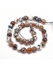 Dyed Natural Agate Faceted Round Beads Strands, SandyBrown, 10mm, Hole: 1mm; about 38pcs/strand, 15"