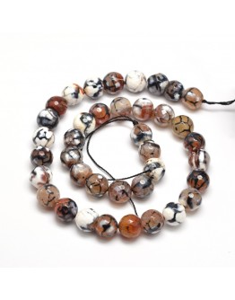 Dyed Natural Agate Faceted Round Beads Strands, SandyBrown, 10mm, Hole: 1mm; about 38pcs/strand, 15"