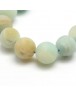 Frosted Natural Amazonite Round Bead Strands, 10mm, Hole: 1mm; about 37~39pcs/strand, 14.9~15.6"