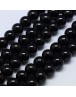 Natural Agate Round Beads Strand, Dyed, Black, 10mm, Hole: 1mm; about 38pcs/strand, 15.74"