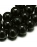 Natural Agate Round Beads Strand, Dyed, Black, 10mm, Hole: 1mm; about 38pcs/strand, 15.74"