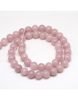 Natural Yellow Jade Beads Strands, Dyed, Round, RosyBrown, 10mm, Hole: 1mm; about 40pcs/strand, 15.75"