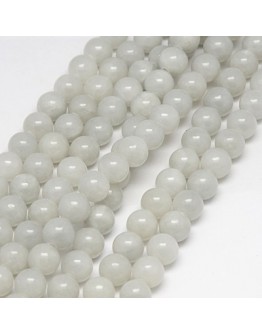 Natural Yellow Jade Beads Strands, Dyed, Round, Gainsboro, 10mm, Hole: 1mm; about 40pcs/strand, 15.75"
