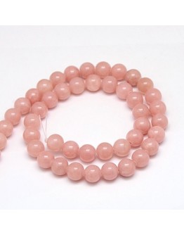 Natural Yellow Jade Beads Strands, Dyed, Round, DarkSalmon, 10mm, Hole: 1mm; about 40pcs/strand, 15.75"