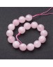 Natural Rose Quartz Beads Strands, Faceted, Round, Pink, 12mm, Hole: 1mm
