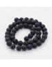 Grade A Round Frosted Black Agate, Natural Gemstone Beads Strands, 8mm, Hole: 1.2mm; about 48pcs/strand, 16"