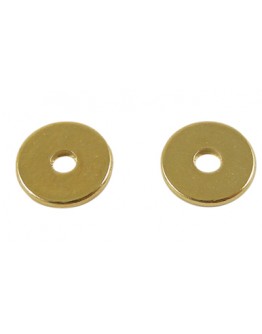Disk Beads Spacer Beads, Brass, Golden, about 8mm in diameter, 1mm thick, hole: 2mm