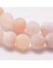 Natural Agate Bead Strands, Frosted, Round, Dyed & Heated, NavajoWhite, 10mm, Hole: 1mm; about 37pcs/strand, 15"