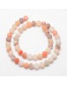 Natural Agate Bead Strands, Frosted, Round, Dyed & Heated, PeachPuff, 10mm, Hole: 1mm; about 37pcs/strand, 15"