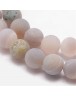 Natural Agate Bead Strands, Frosted, Round, Dyed & Heated, Tan, 10mm, Hole: 1mm; about 37pcs/strand, 15"