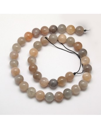 Natural Moonstone Beads Strands, Round, Moonstone, 10mm, Hole: 1mm; about 39pcs/strand, 15.7"
