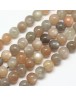 Natural Moonstone Beads Strands, Round, Moonstone, 10mm, Hole: 1mm; about 39pcs/strand, 15.7"