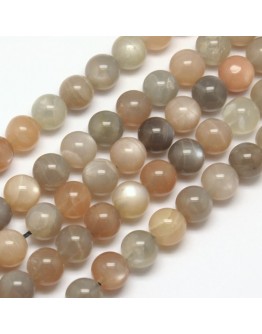 Natural Moonstone Beads Strands, Round, Moonstone, 10mm, Hole: 1mm; about 39pcs/strand, 15.7"