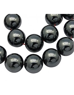 Non-Magnetic Synthetic Hematite Beads Strands, Round, Black, 10mm, Hole: 1.5mm; about 42pcs/strand