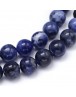 Round Natural Sodalite Beads Strands, 10mm, Hole: 1mm, about 39pcs/strand, 15.3"