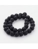 Natural Lava Beads Strands, Black, Round, about 12mm in diameter, hole: 1mm, about 34pcs/strand, 16"
