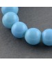 Painted Glass Bead Strands, Baking Paint, Round, LightSkyBlue, 10mm; Hole: 1.3~1.6mm, about 80pcs/strand, 31.4"