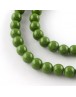 Painted Glass Bead Strands, Baking Paint, Round, OliveDrab, 10mm; Hole: 1.3~1.6mm, about 80pcs/strand, 31.4"