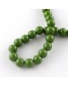 Painted Glass Bead Strands, Baking Paint, Round, OliveDrab, 10mm; Hole: 1.3~1.6mm, about 80pcs/strand, 31.4"