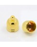 Brass Cord Ends, Golden Color, about 7mm wide, 10mm long, hole: 1.5mm; 5.5mm inner diameter