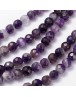 Gemstone Strands, Faceted Round, Amethyst, Bead: about 8mm in diameter, hole: 0.8mm; 15", 48pcs/strand