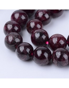 Natural Garnet Beads Strands, Round, 10~10.5mm, Hole: 1.2mm; about 36pcs/strand, 15.5"