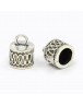 Tibetan Silver Cord Ends, Lead Free and Cadmium Free, Antique Silver Color, about 14.5mm long, 11mm wide, hole: 3.5mm; 7.5mm inn