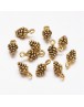 Tibetan Style Pendants, Lead Free, Antique Golden Color, Pine Cone, 13x7x5.5mm, Hole: 2mm