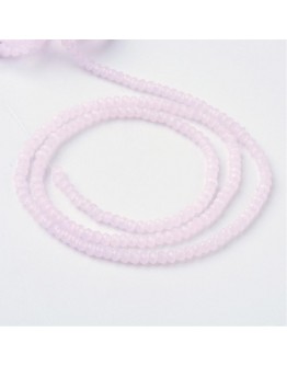 Imitation Jade Glass Beads Strands, Faceted, Abacus, Pink, 3x2mm; Hole: 0.5mm, about 200pcs/strand, 16.7"