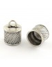 Tibetan Style Alloy Cord Ends, Lead Free & Cadmium Free, Antique Silver, 15.5x12mm, Hole: 3.5mm; about 290pcs/1000g