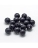 Maistinio silikono karoliukai, apvalūs, juodos spalvos, matmenys: 14~15mm diametro, skylė: 2mm