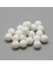 Maistinio silikono karoliukai, apvalūs, baltos spalvos, matmenys: 8~10mm diametro, skylė: 1~2mm