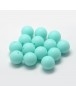 Food Grade Environmental Silicone Beads, Chewing Beads For Teethers, DIY Nursing Necklaces Making, Round, Cyan Size: about 14~15