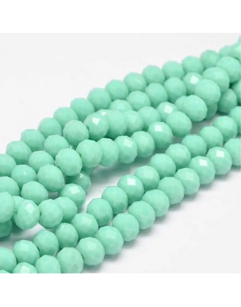 Glass Beads Strands, Faceted Abacus , Aquamarine, 8x6mm, Hole: 1mm; about 72pcs/strand, 17"