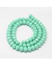 Glass Beads Strands, Faceted Abacus , Aquamarine, 8x6mm, Hole: 1mm; about 72pcs/strand, 17"
