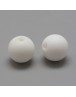 Maistinio silikono karoliukai, apvalūs, baltos spalvos, matmenys: 14~15mm diametro, skylė: 2mm
