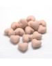Maistinio silikono karoliukai, širdelės formos,  kreminės žalsvos spalvos, matmenys: 19x20x12mm, skylė: 2mm