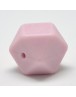 Maistinio silikono karoliukai, briaunuoto kubo formos, rausvos spalvos, matmenys: 8~10mm diametro, skylė: 1~2mm