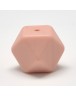 Maistinio silikono karoliukai, briaunuoto kubo formos, persiko spalvos, matmenys: 14x14x14mm diametro, skylė: 1~2mm