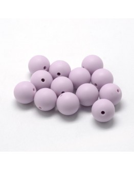 Maistinio silikono karoliukai, apvalūs, levandų spalvos, matmenys: 8~10mm diametro, skylė: 1~2mm